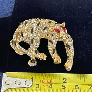 Jeweled Leopard brooch